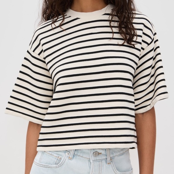 NEW NWT Anine Bing Myers Cropped Tee T-Shirt - Picture 1 of 6